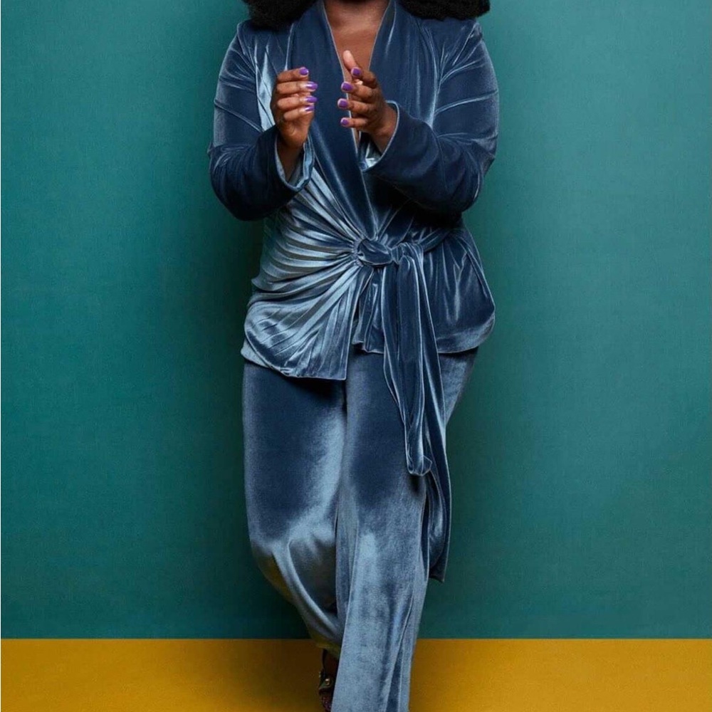 Velvet Pleated Suit - Picture 2 of 6